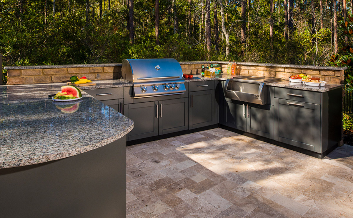 Outdoor bbq kitchen modulars