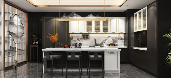 Stainless steel kitchen cabinets with large capacity storage inside