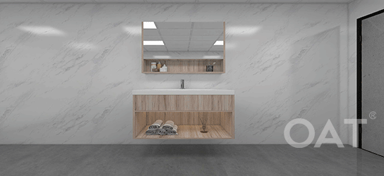 What are the steps in making a stainless steel bathroom cabinet?