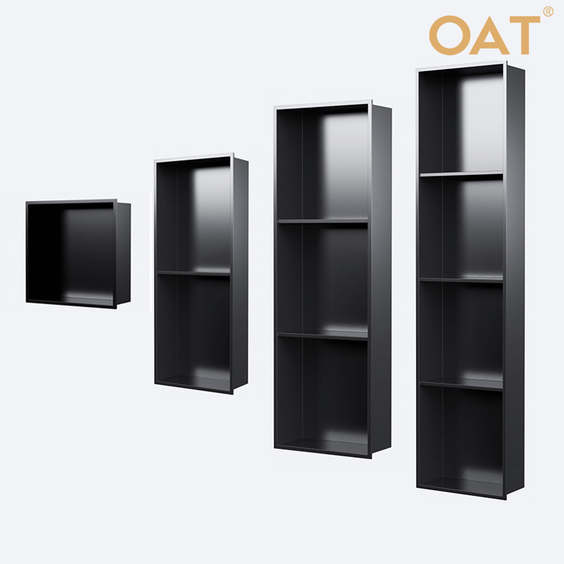 Modern stainless steel shower niche bathroom storage titanium 304/316 stainless 