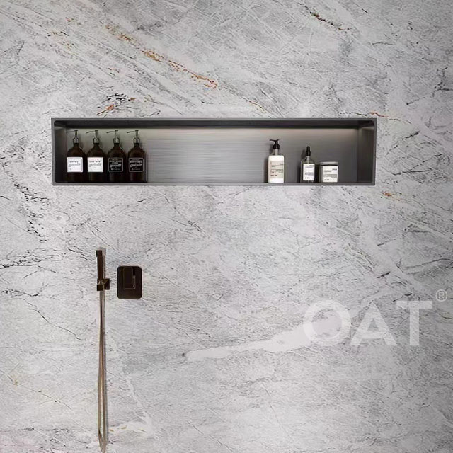 Bathroom accessories hotel wall mounted shower rack niche stainless steel soap s